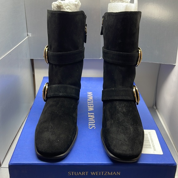 Floor sample STUART WEITZMAN Britain Boot SB13 Black Sport Suede - Picture 7 of 11